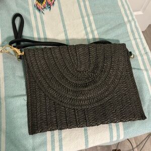 Black Rattan Clutch